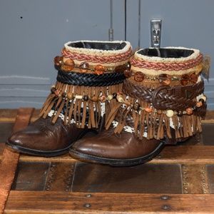 Upcycled Gypsy Boho Cowgirl Boots